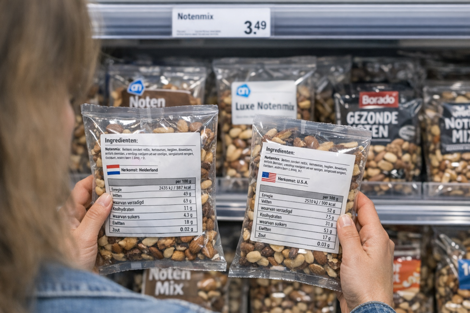 Voedingswaarden vergelijken van notenmixen